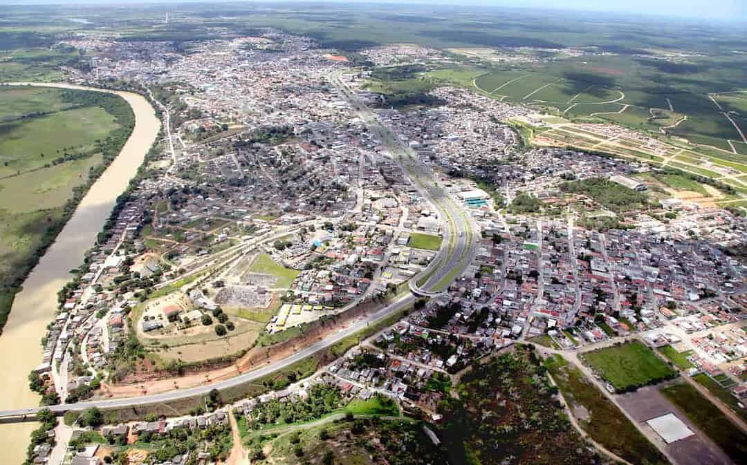 Imagem aérea mostra a cidade de São Mateus