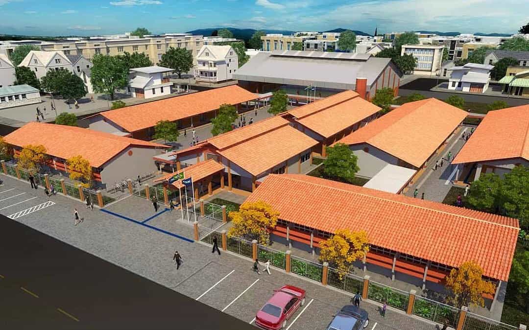 Imagem mostra perspectiva de nova escola municipal de Jaguaré, construída em área doada pela Soma Urbanismo