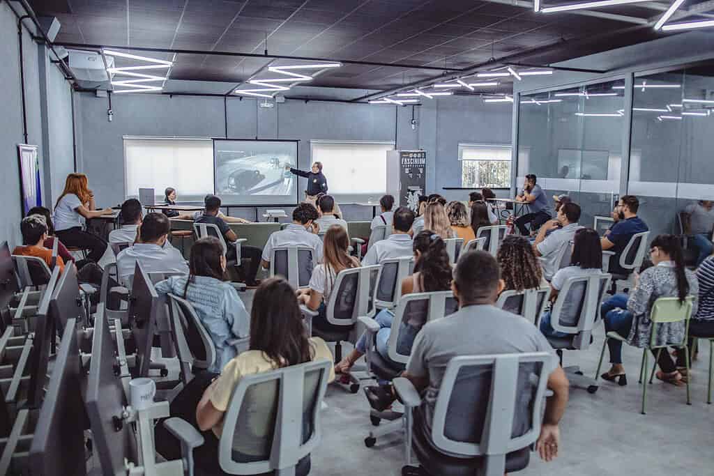 Registro do evento de Maio Amarelo, em 2023, na Soma Urbanismo. 