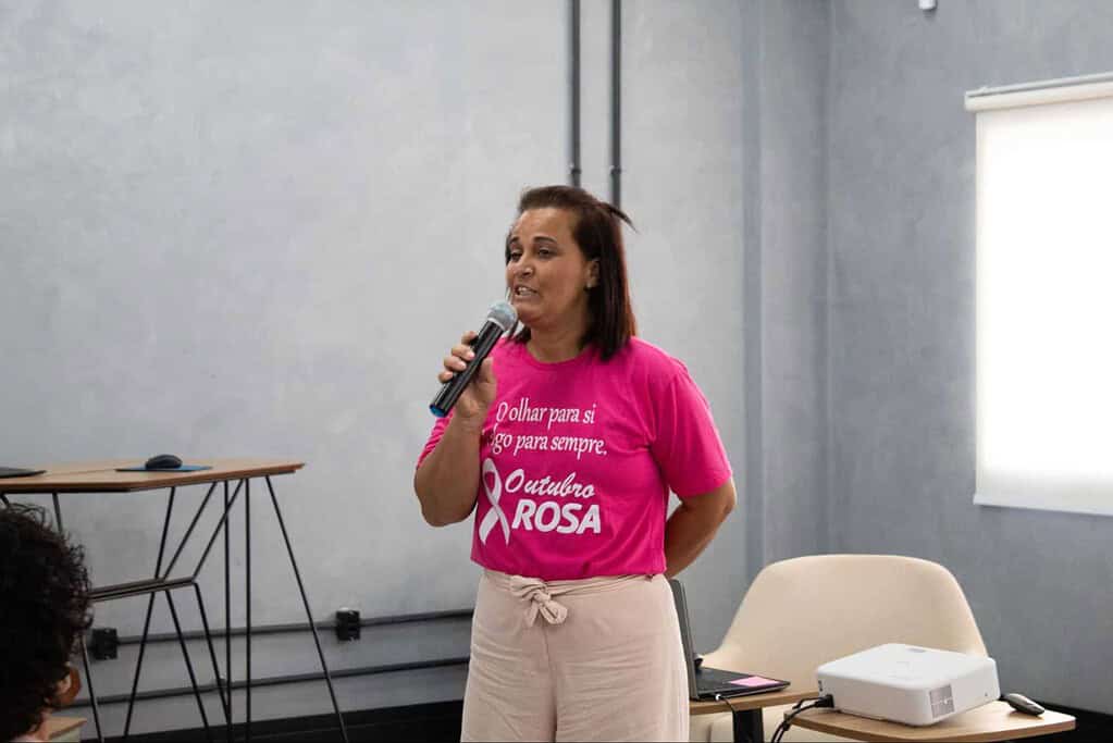 Registro de ação para o Outubro Rosa 2023, da Soma Urbanismo.