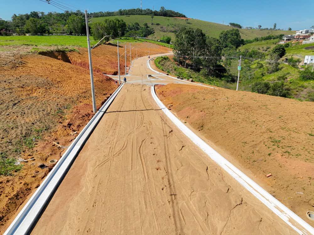 Vista aérea das obras do Residencial Soma Belavitta, em Aracruz.