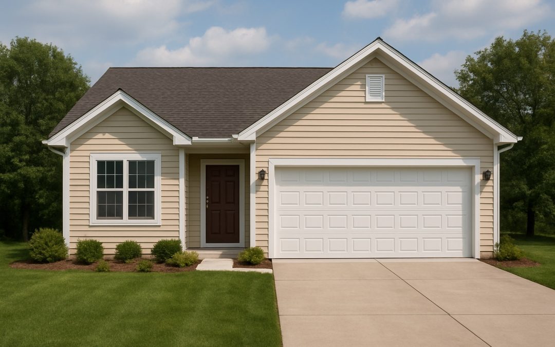 Casa térrea com garagem, janela e porta. Imagem ilustrativa para post sobre a volta das casas térreas em 2026, do blog da Soma Urbanismo.