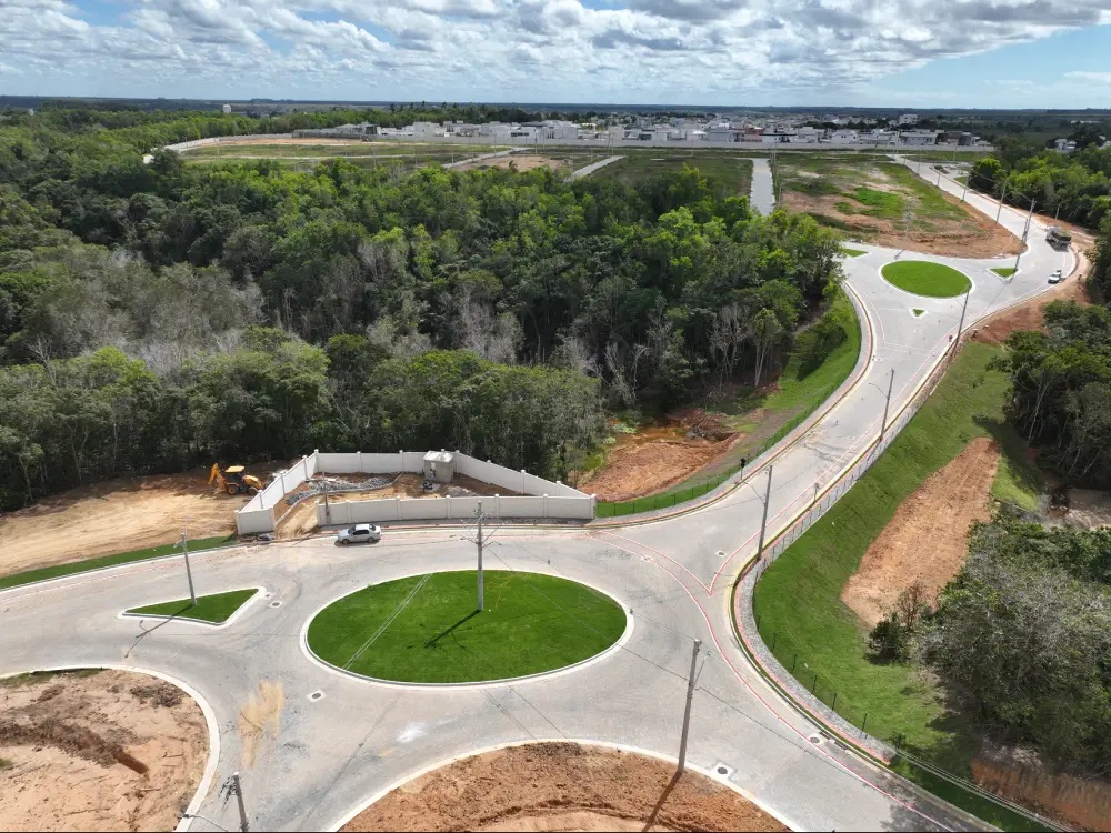 Foto aérea do Residencial Reserva Jardim II em sua fase final de obras, em São Mateus.